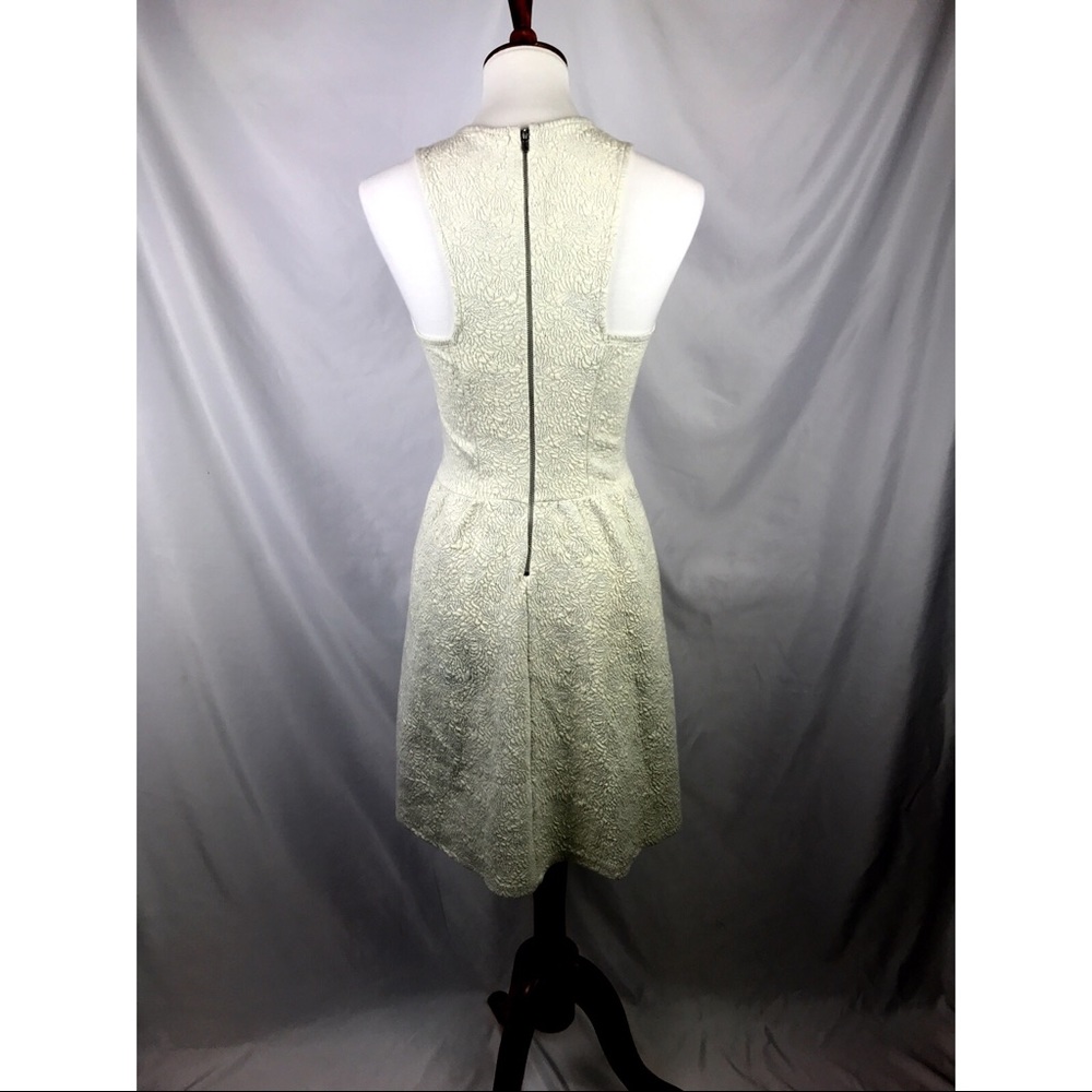 Ivory Sleeveless Floral Embroidered Dress, Cutout - Picture 6 of 8